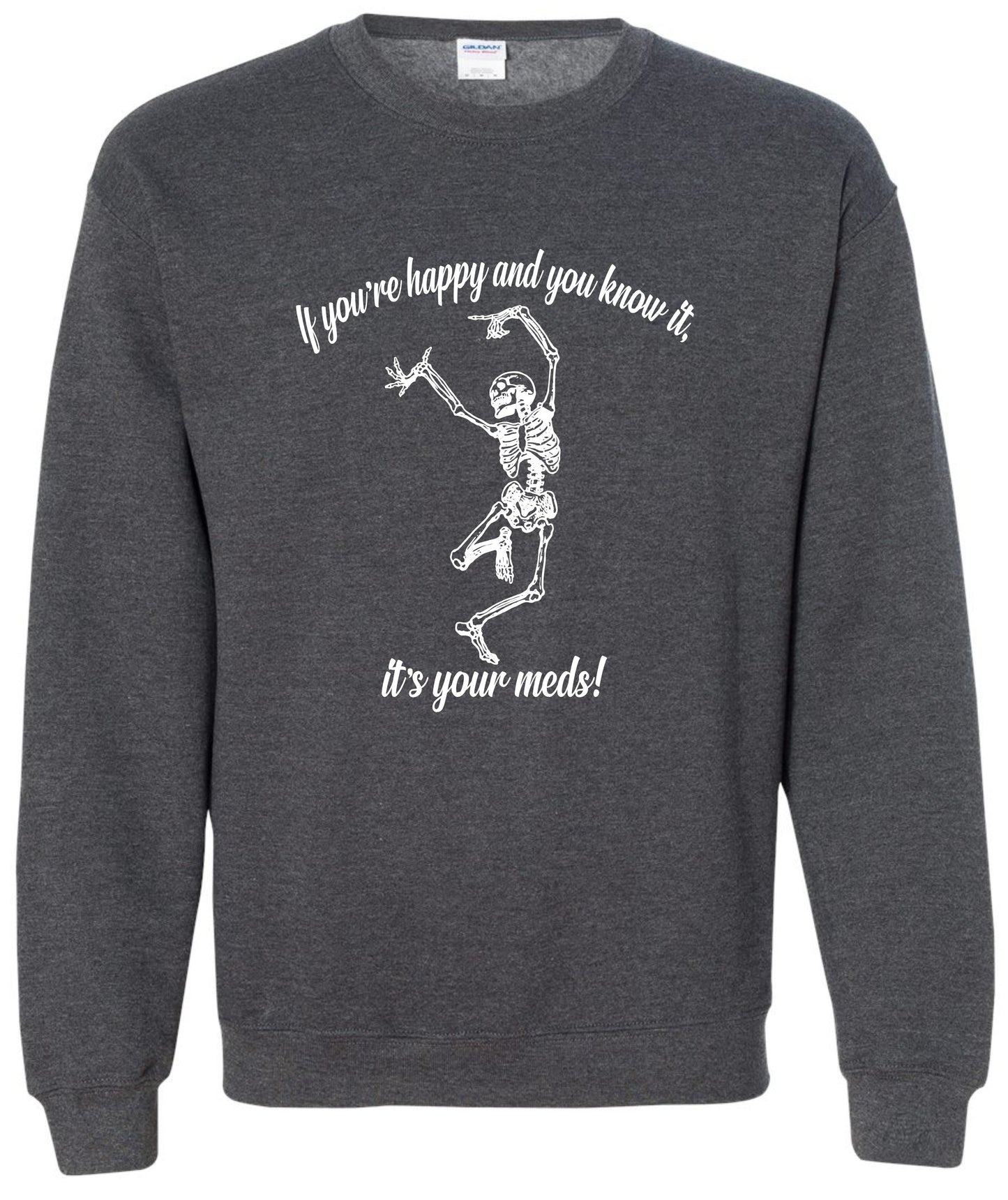 Skeleton Mental Health Crewneck Sweatshirts