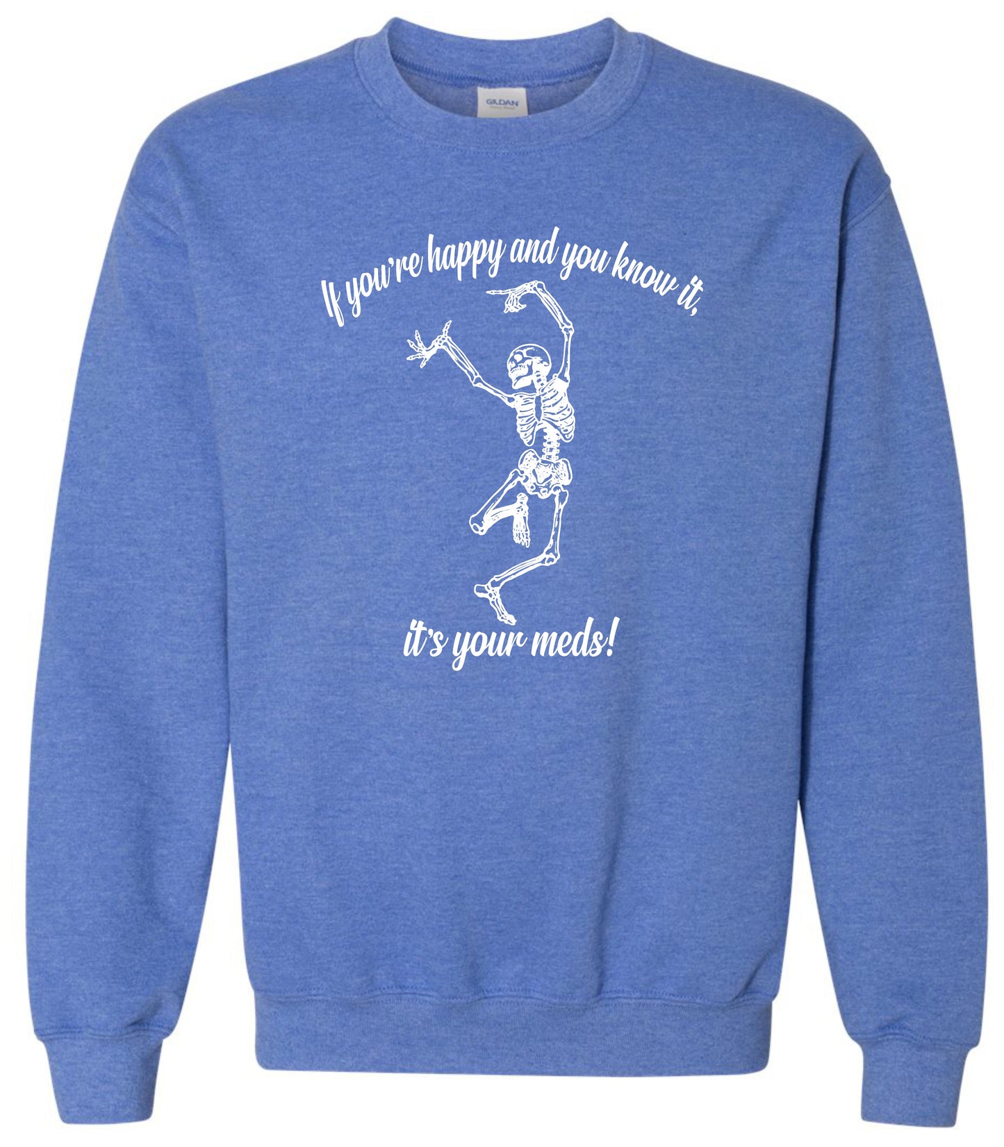 Skeleton Mental Health Crewneck Sweatshirts