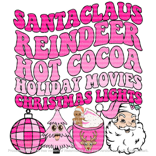 SANTA REINDEER COCOA MOVIES LIGHTS