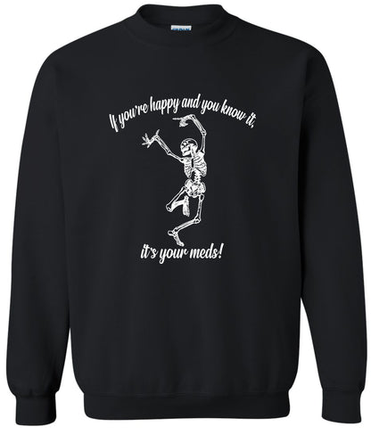 Skeleton Mental Health Crewneck Sweatshirts