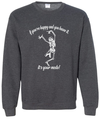 Skeleton Mental Health Crewneck Sweatshirts