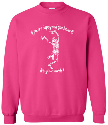 Skeleton Mental Health Crewneck Sweatshirts